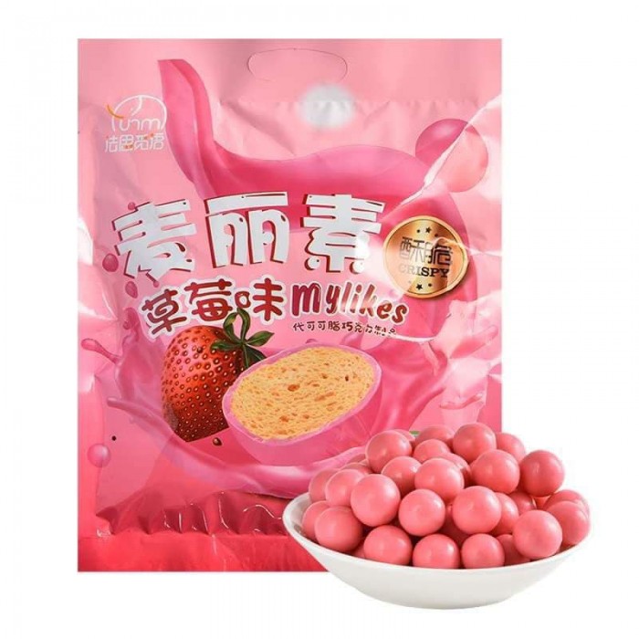 法思觅语麦丽素220g MYLIKES 夹心巧克力草莓球 零食喜糖果巧克力网红零食小吃